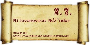 Milovanovics Nándor névjegykártya